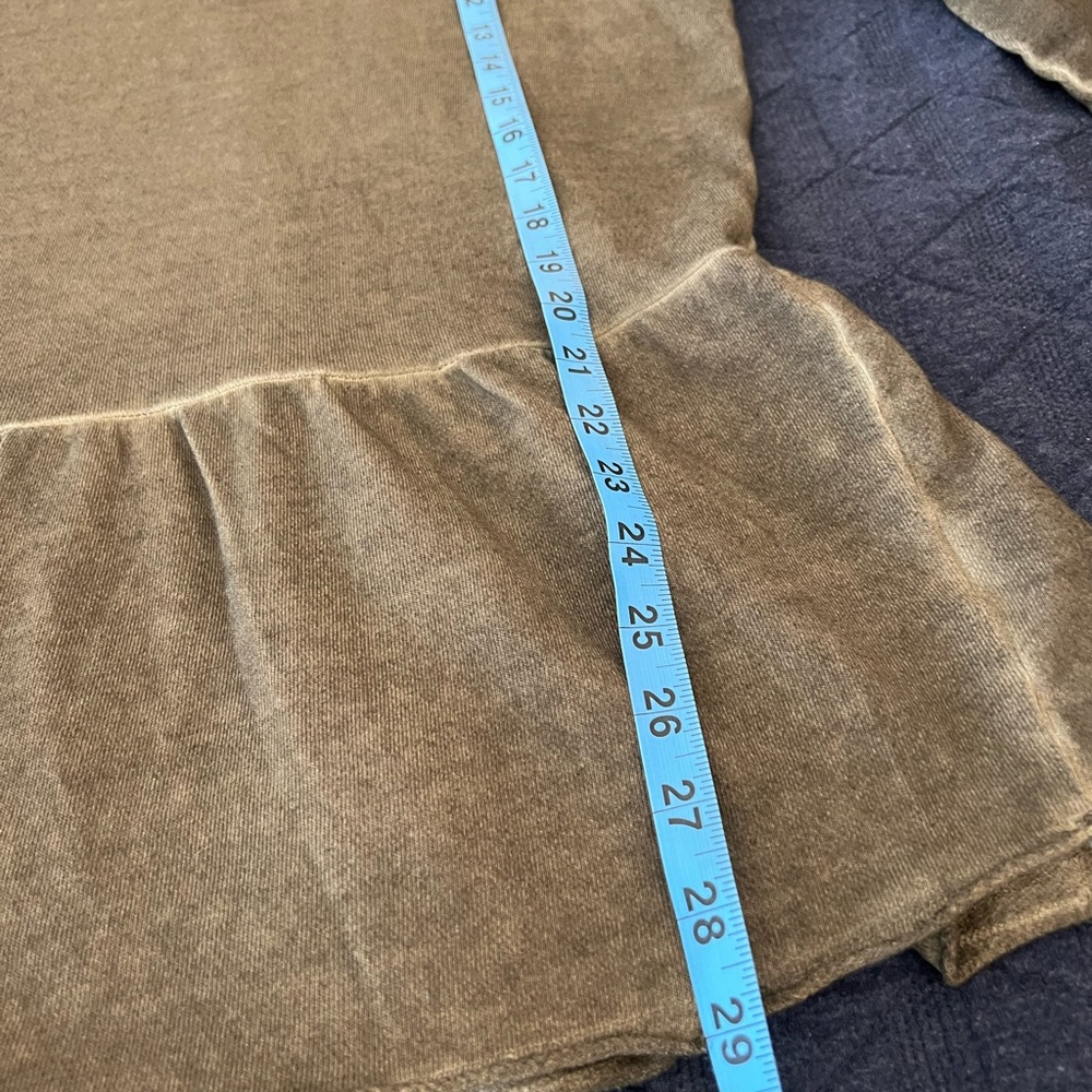Style & Co Olive Green Ruffle Raglan Dolman sleeve Sweatshirt size 1X NWT - Picture 7 of 8